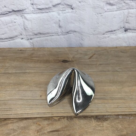 Vintage Other - Vintage Silver Plated Fortune Cookie Coin Bank Trinket  Box Unique Keepsake
